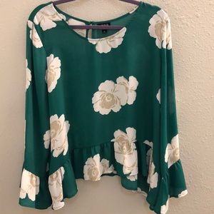 ana Floral Ruffle Blouse